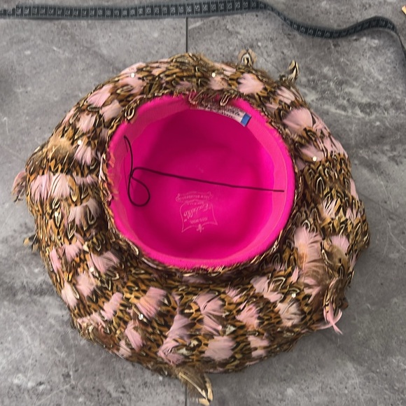 Vintage Mr. John Excello Hot Pink Feather‎ Hat 100% Wool Church Kentucky Derby main image 11